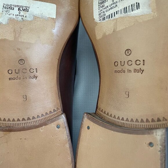 GUCCI Jordaan Horsebit Loafer In Brown Leather Sz 9 Men's Luxury Designer Shoe - Picture 9 of 9